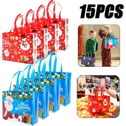 15PCS Christmas Gift Bags Candy Bags Christmas Gift Organise