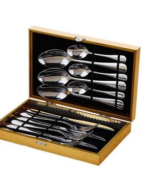 western tableware steak cutlery set knife fork spoon box set