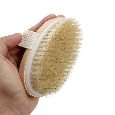 PIXNOR Wooden Bath Shower Bristle Brush SPA Body Brush