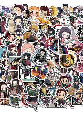 50/100Pcs Anime Sticker Demon Slayer Sticker Waterproof PVC