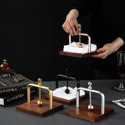 Napkin Holder Wood Table Napkin Holder With Weighted Metal
