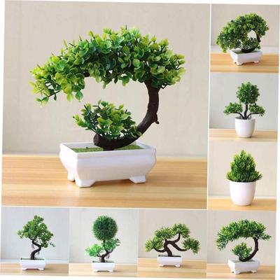 Artificial Plants Potted Bonsai Green Small Tree Plants Fake