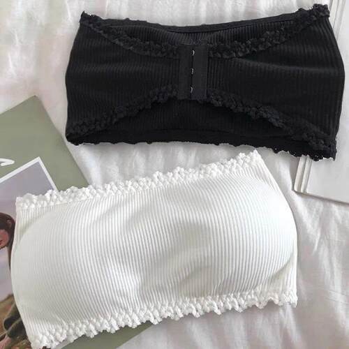 Lace Strapless Bra Women Sexy Tube Top Invisible Push Up Bra
