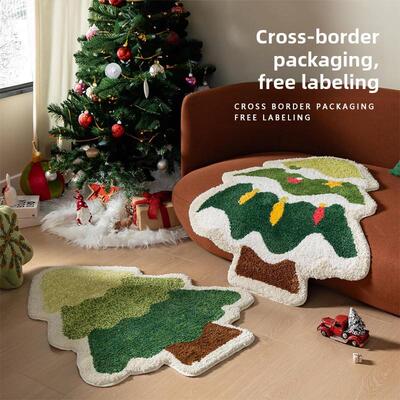 Christmas tree floor mat bathroom bedside blanket万圣节毯