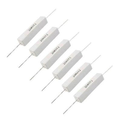6 Pcs Wire Wound Ceramic Cement Resistor 8 Ohm 20W 5%