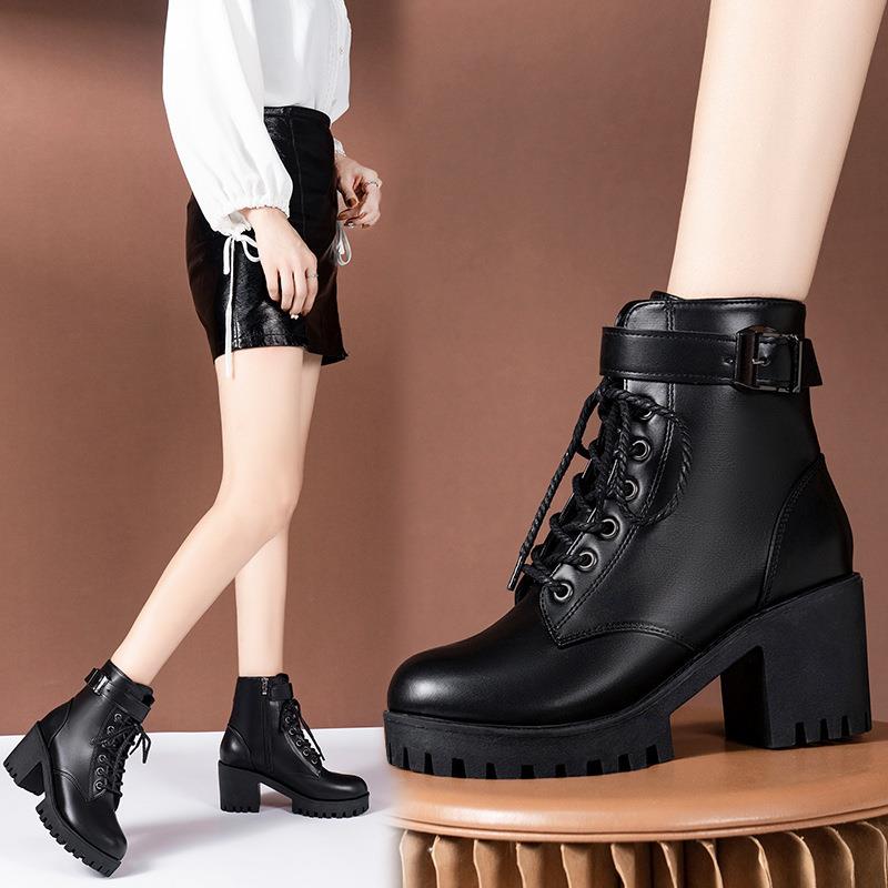 women martin boots high heel shoes英伦风马丁靴高跟女靴欧美新