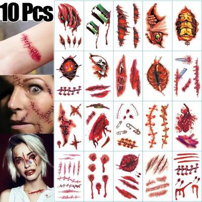 Halloween Temporary Tattoo Sticker Waterproof 3D Bite Mark Z