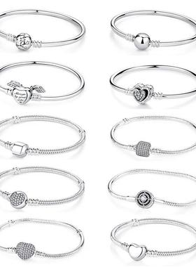 Original 925 Sterling Silver Bracelets Bangles Crystal Ball
