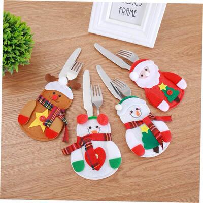 Christmas decoration snow man cutlery bag cutlery cover