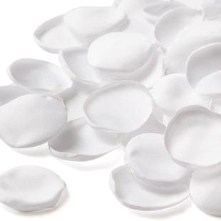 100pcs/bag White Silk Satin Rose Petals Handmade Artifical F