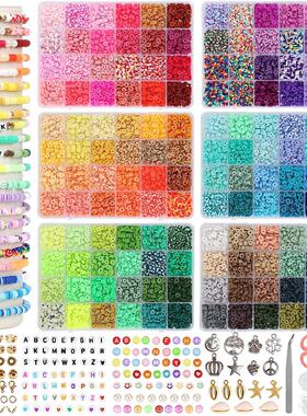 Clay Beads Set Bracelet Necklce Making Bead Letter DIY Kits