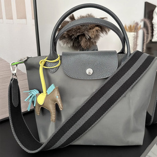 龙骧饺子包包带宽肩带5cm帆布单肩斜挎肩带配饰石墨灰组合