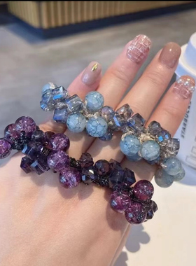 海洋蓝色发圈女新款渲染头绳