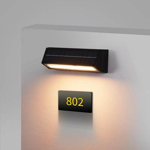 跨境太阳能壁灯墙灯别墅庭院户外防水商铺门头门口门牌一字长条灯