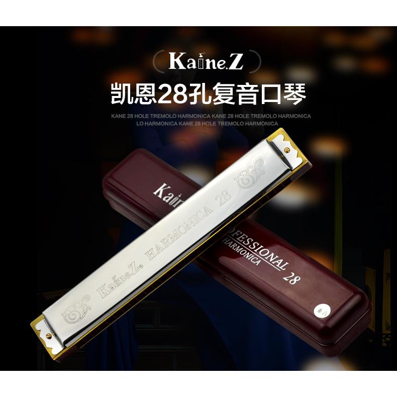 上海凯恩K2820口琴28孔复音口琴C调小孩成人自学款演奏乐器
