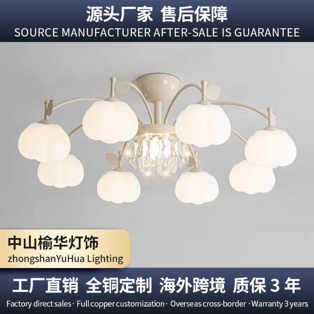 客厅吸顶灯2025年新款创意棉花灯奶油风现代简约水晶轻奢大厅主灯