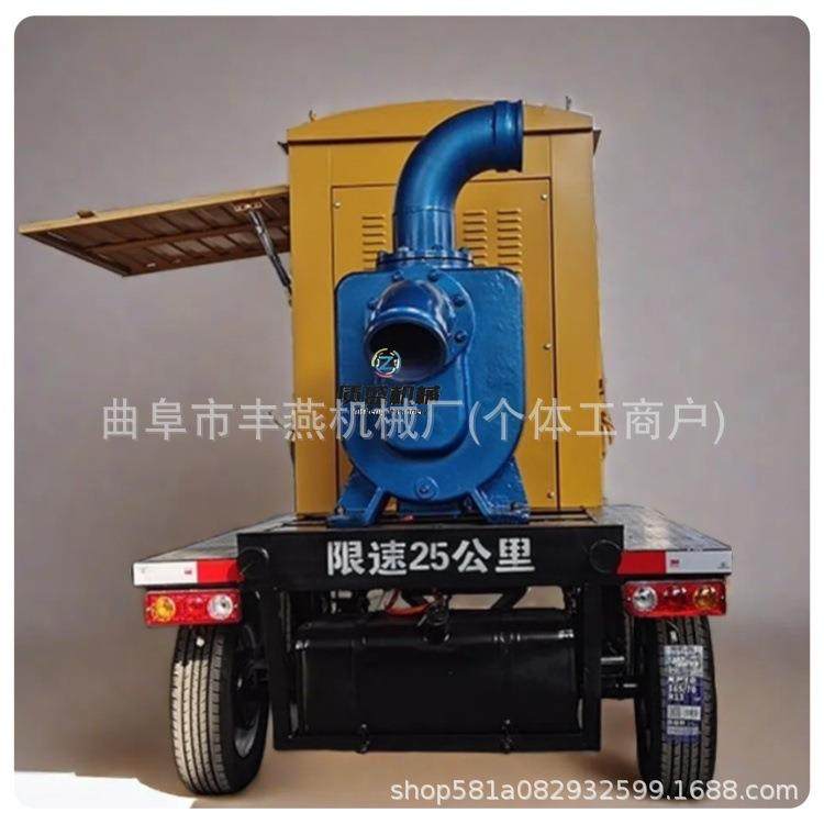 快速倒水大口经混流泵 四个大轮子排污泵 柴油机带动12寸泵