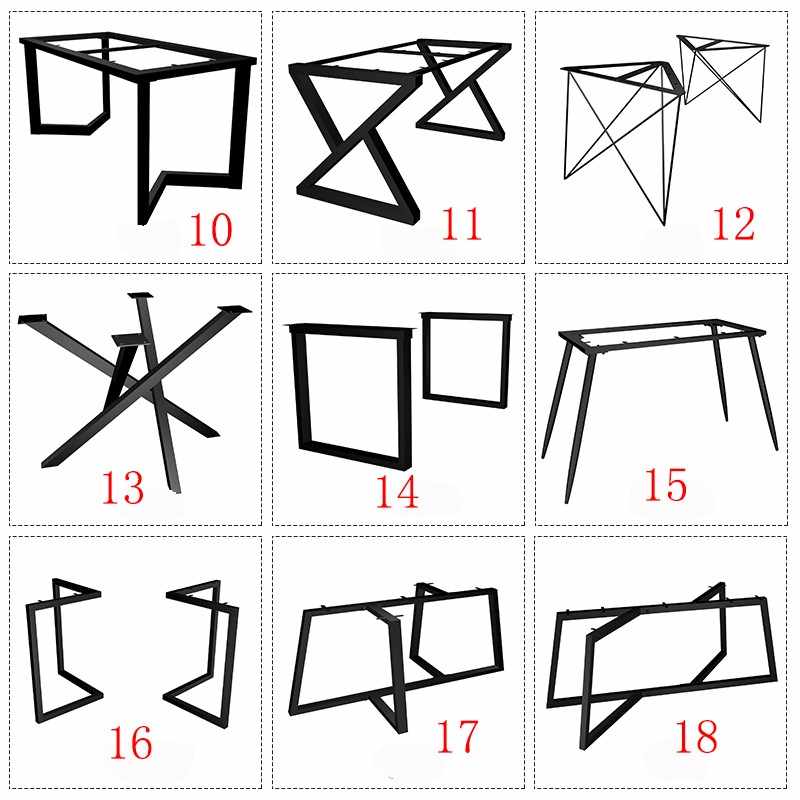 桌腿支架铁艺餐桌脚定制茶几脚架电脑底座金属岩板桌子腿办公桌架