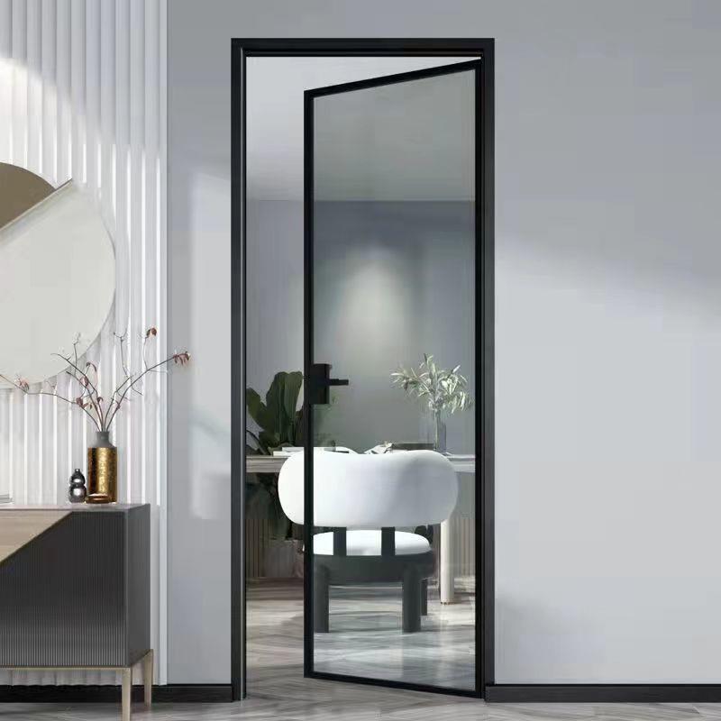卫生间门厕所门超白油沙极窄玻璃门磁吸外平内开隔断超白跨境
