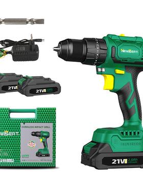 跨境爆款厂家直销无刷锂电冲击电钻45N调速21V便携式钻孔手电钻