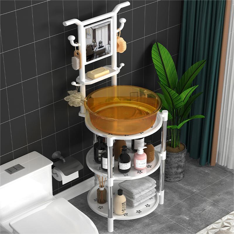 卫生间置物架浴室脸盆架水桶厕所澡洗手间收纳架子多层三角落地式