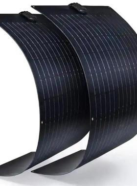 黑色100w200w300w单晶硅半柔性太阳能板船顶房车货车光伏充电板