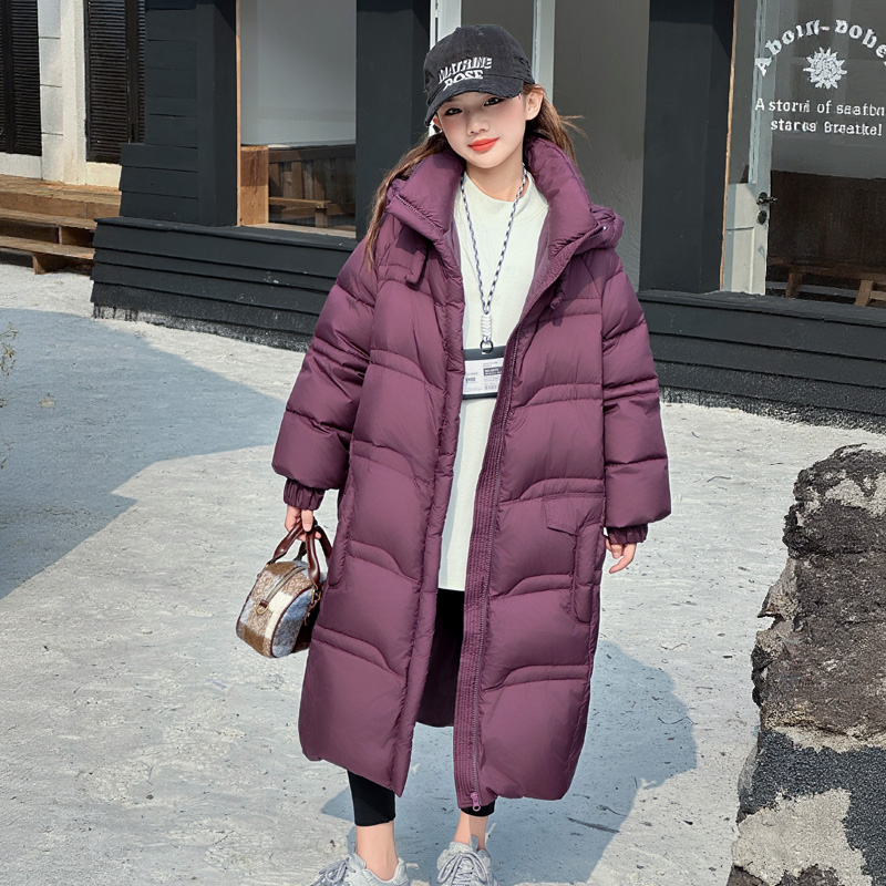 女童冬季加厚中长款羽绒服外套潮