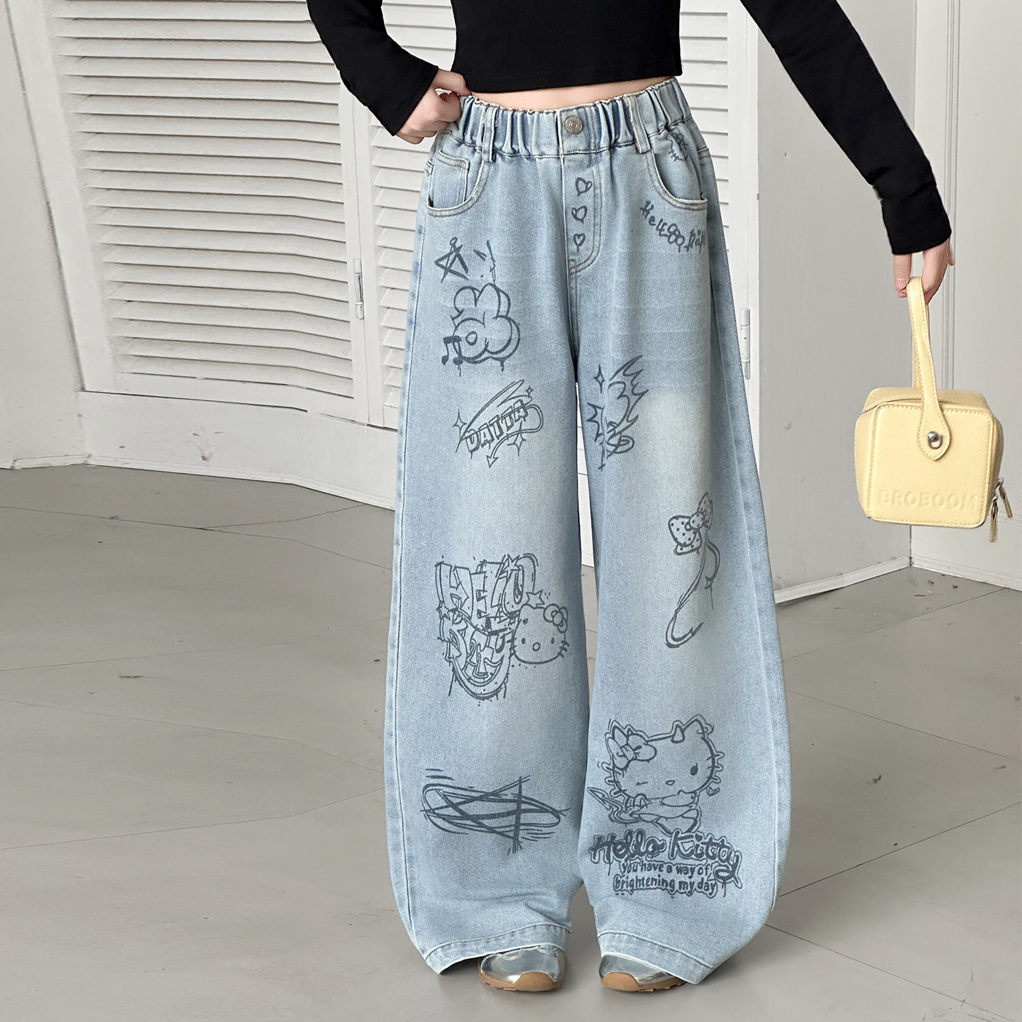 儿童装女童春装裤子长裤2026新款中大童女孩春秋款休闲阔腿牛仔裤,童装/婴儿装/亲子装,裤子,淘宝优惠券,粉丝福利购,淘宝优惠卷