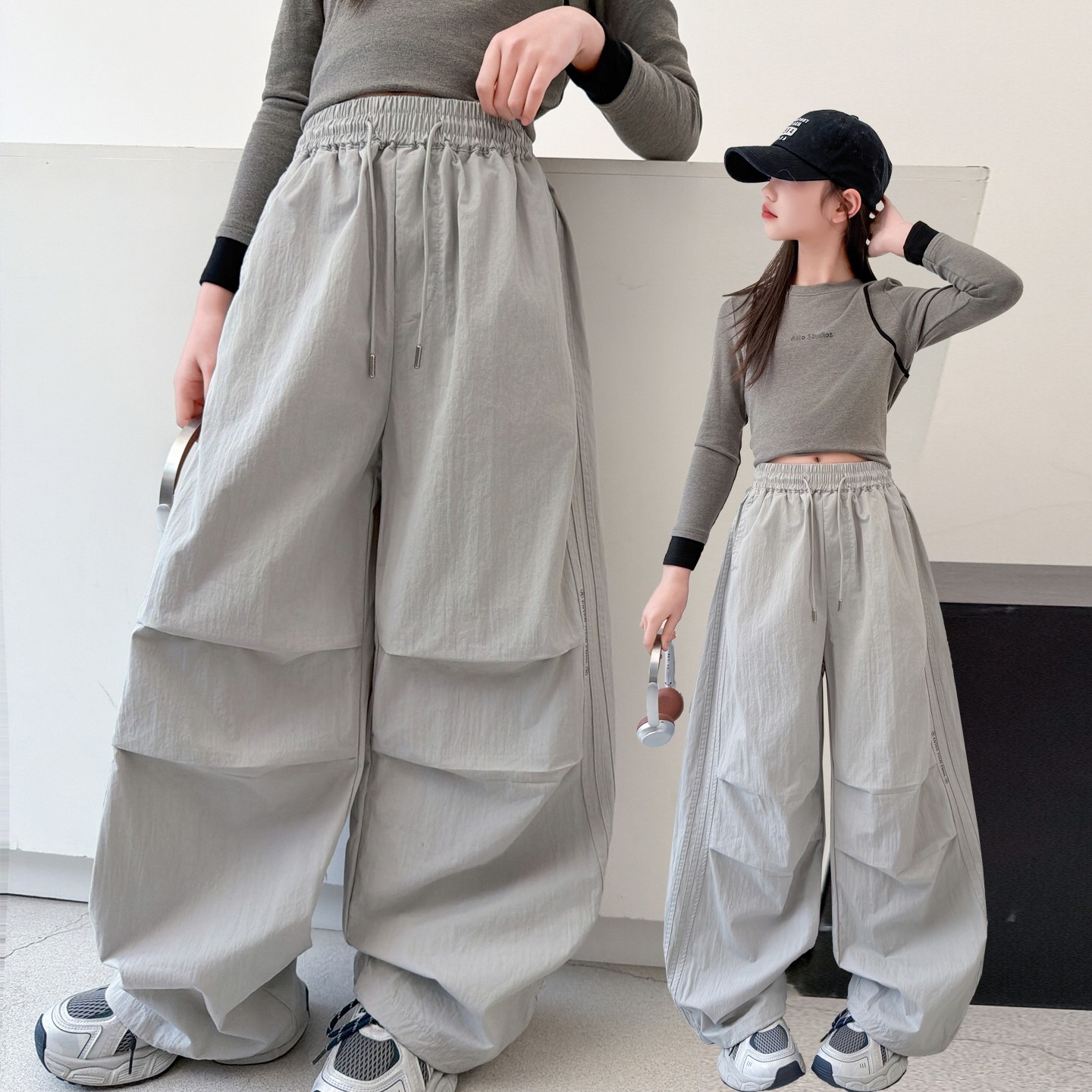 儿童装女童春装裤子休闲长裤2026新款中大童女孩春秋款阔腿工装裤,童装/婴儿装/亲子装,裤子,淘宝优惠券,粉丝福利购,淘宝优惠卷