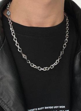 钛钢项链男女潮流嘻哈链子欧美小众锁骨链男生卫衣配饰D3