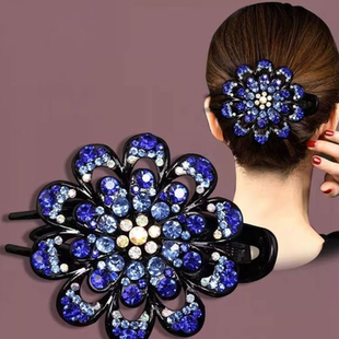 大号抓夹后脑勺发夹女渐变镶钻鸭嘴夹头发夹子妈妈礼物上新扎马尾