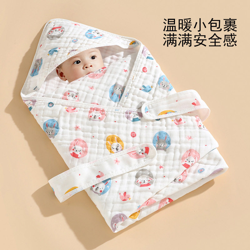 新生婴儿用品新生儿产房包单初生宝宝必用品纯棉六层纱布浴巾包被