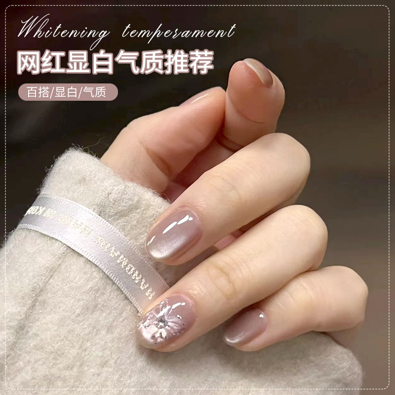 清冷月光猫眼指甲油胶爆闪玻璃珠