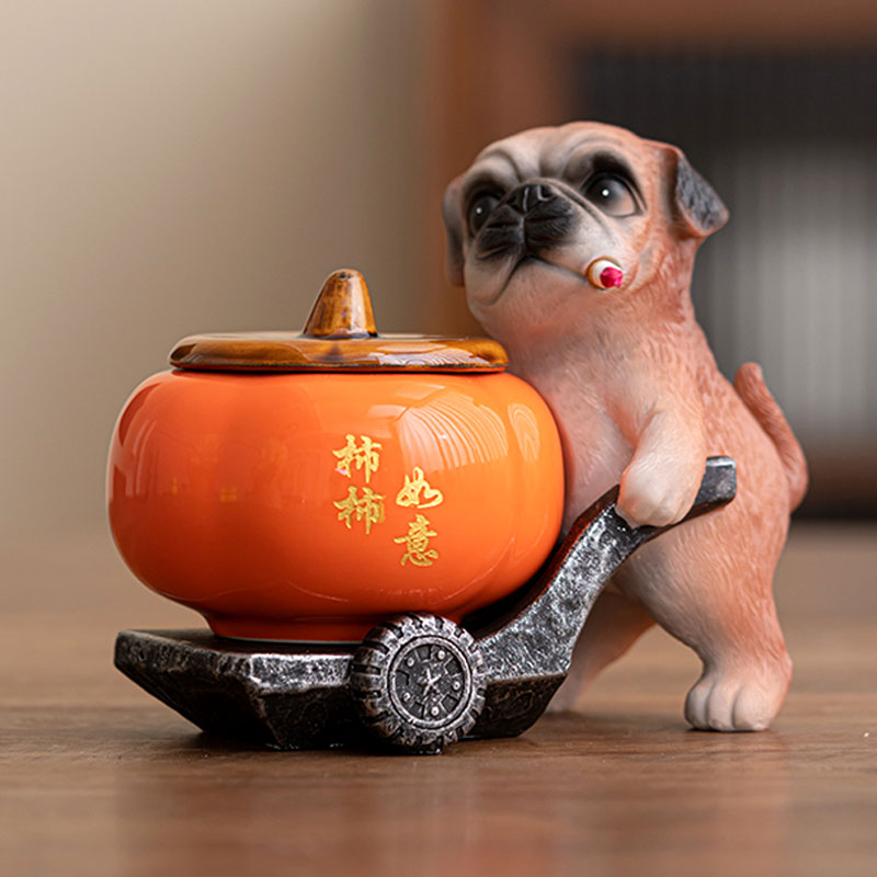 满载而归招财狗烟灰缸家用客厅高级感创意个性可爱搞怪卡通烟灰缸