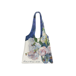 印艺苑原创花瓶白玫瑰夏天通勤艺术感高级大单肩袋设计师帆布包女