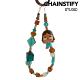 新款 森系绿棕色水晶捷克珠串珠哭娃挂绳手机链