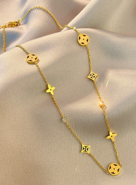 钛钢不褪色四叶草项链