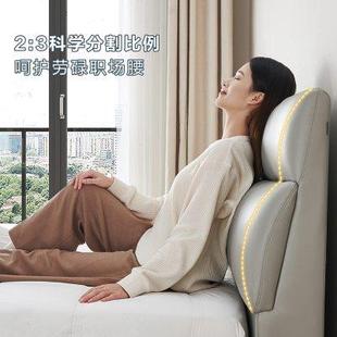 极简悬浮床主卧大床头层牛皮1.8m双人床105251 全友家居真皮床意式
