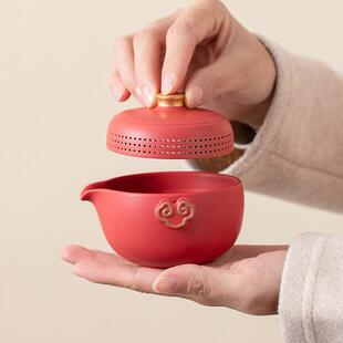 旅行茶具套装 便携式 户外旅游随身包快客杯功夫茶杯露营单人泡茶壶