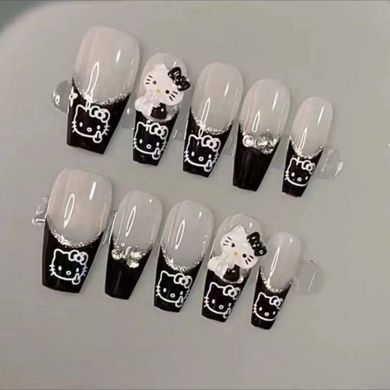 纯手工儿童穿戴甲女童美甲学生秋冬卡通美甲Kitty猫长款纯手工制,彩妆/香水/美妆工具,美甲工具,淘宝优惠券,粉丝福利购,淘宝优惠卷