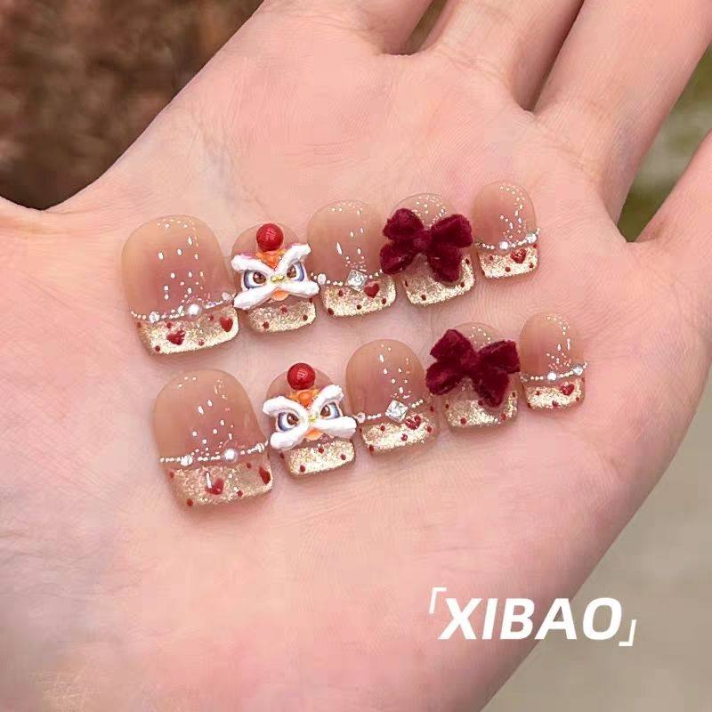 纯手工儿童穿戴甲女童美甲短款穿戴甲纯手工美甲新款高级感法式裸,彩妆/香水/美妆工具,美甲工具,淘宝优惠券,粉丝福利购,淘宝优惠卷