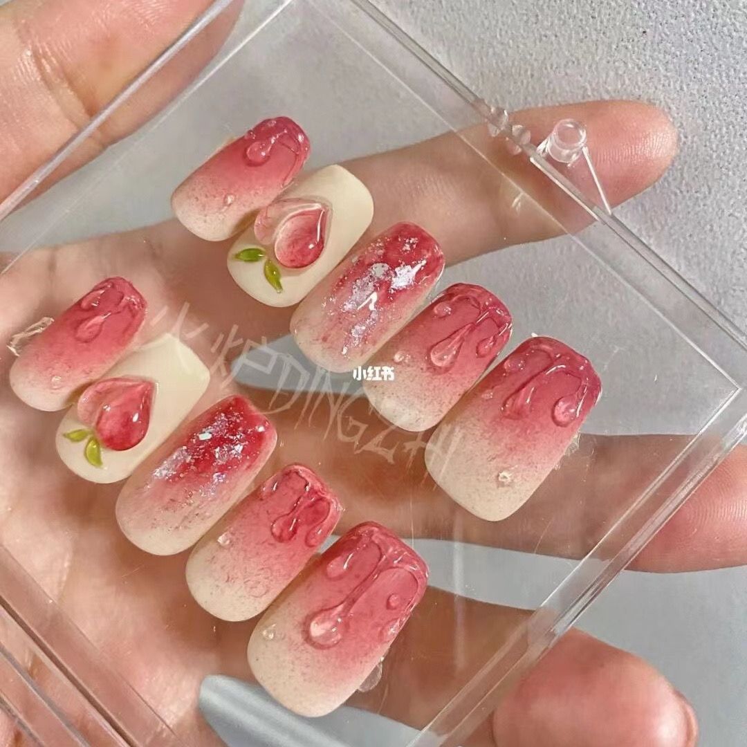 手工穿戴甲贴片成品全套