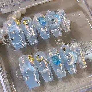 玉桂狗心心透蓝卡通手工
