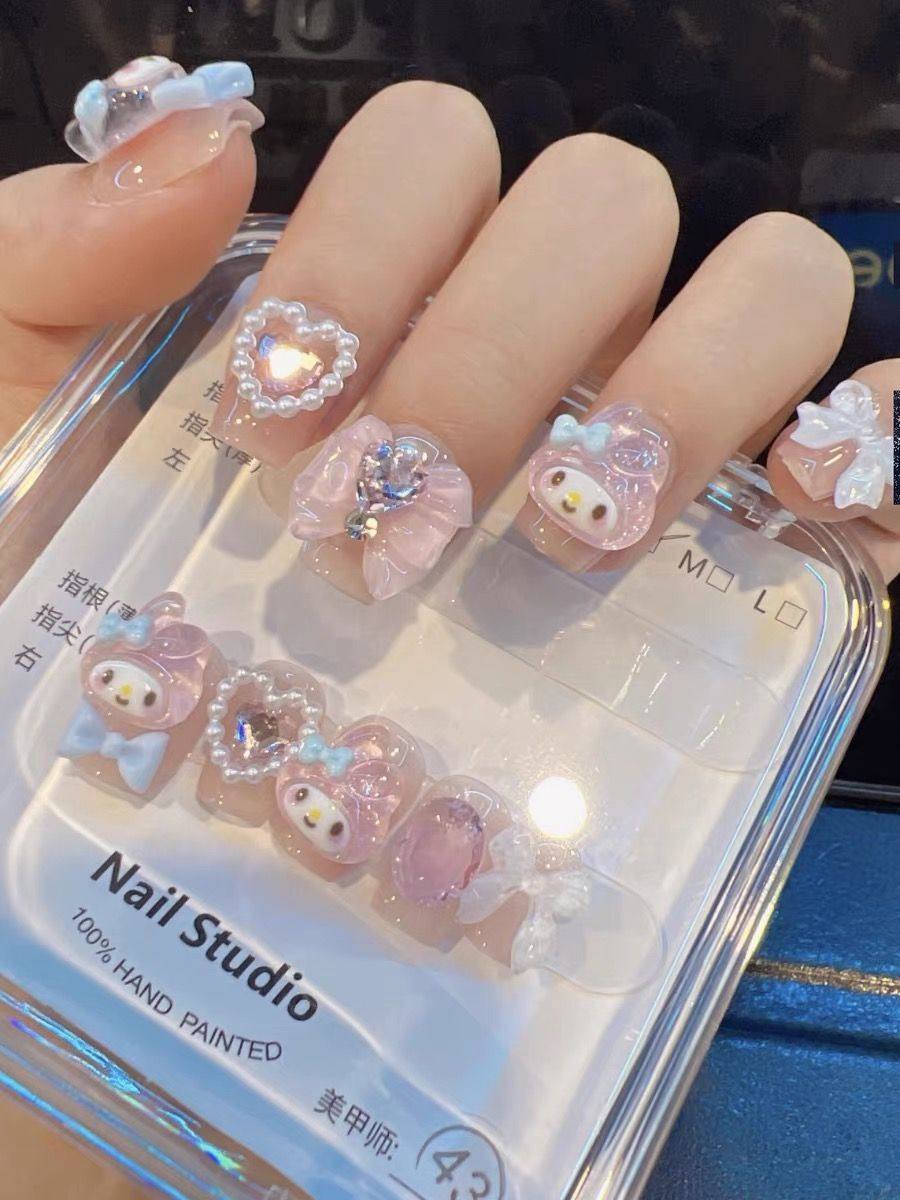 手工儿童穿戴甲女童卡通卡哇胺美乐蒂美少女美甲指甲贴少女学生,彩妆/香水/美妆工具,美甲工具,淘宝优惠券,粉丝福利购,淘宝优惠卷