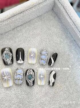 纯手工儿童穿戴甲女童手工穿戴甲y2k辣妹珠光高级显白防水持久可