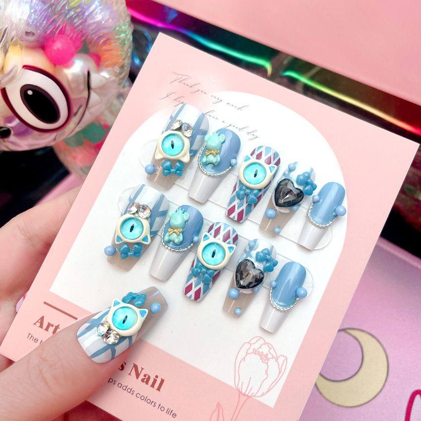 手工儿童穿戴甲女童成人通用多巴胺可盐超仙可甜假指甲贴片成品,彩妆/香水/美妆工具,美甲工具,淘宝优惠券,粉丝福利购,淘宝优惠卷