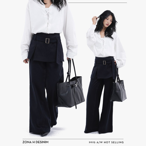直筒阔腿牛仔裤修身显瘦女秋冬