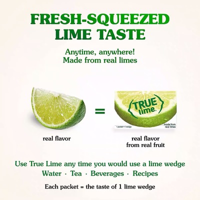 美国True Citrus青柠橙子柠檬汁0卡0脂固体冲饮果汁粉冲泡饮品