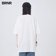 BRNR服饰2024夏季新款男士美式潮牌高街复古重磅短袖T恤女