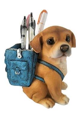 Cute Faux Puppy Pen Holder Ornament Desk Decoration Home